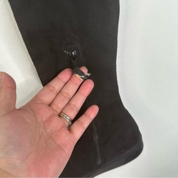 Stuart Weitzman Size 7 Black Suede Over The Knee Platform 'Playtime' Boots - Picture 13 of 16